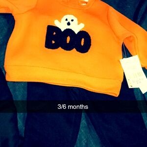 Orange Halloween Baby Sweater